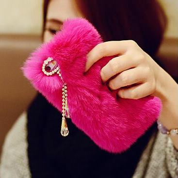 3 Colors Real Fur Iphone Case